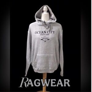 RAGWEAR USA Gray Heather Knit Fleece Lined Hoodie Ocean City, MD Unisex
